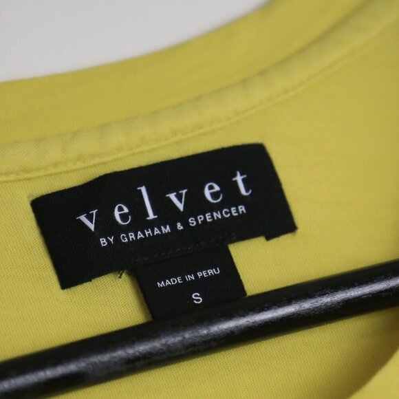Velvet by Graham & Spencer Howard Whisper Classic Crew Neck Tee Yellow Sz Small - Picture 5 of 7